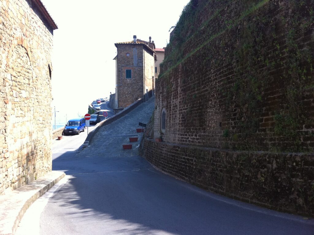 Small street in Buriano, Italy. 